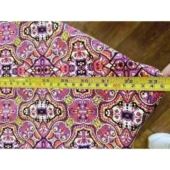 Lands End Dress Womens Small Pink Arabesque Split Neckline Comfortable EUC - Picture 9 of 9